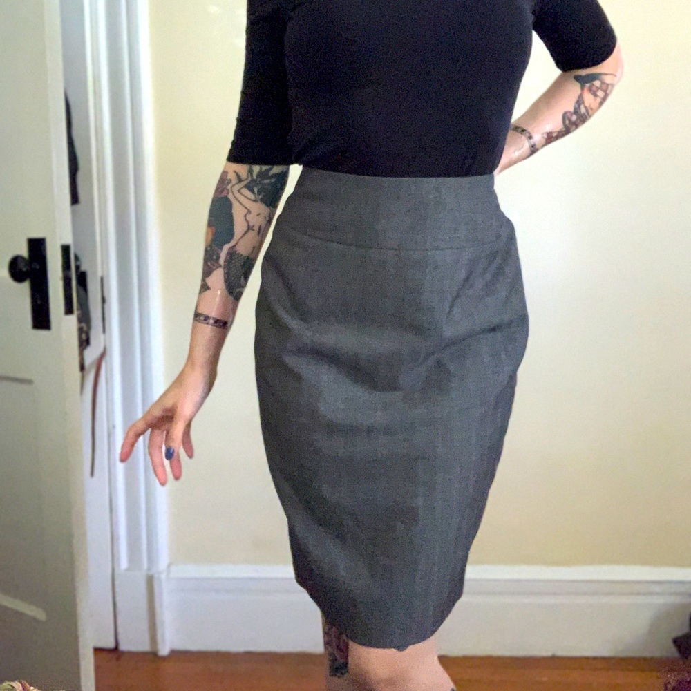Working Girl- Classic Grey Pencil Skirt